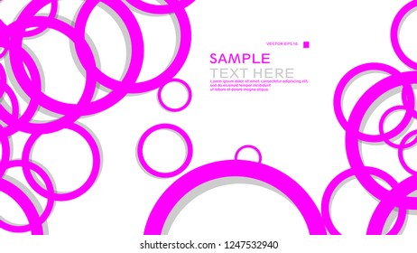 Simple Circles Background , with color pink and shadow . vector graphic design on eps 10
