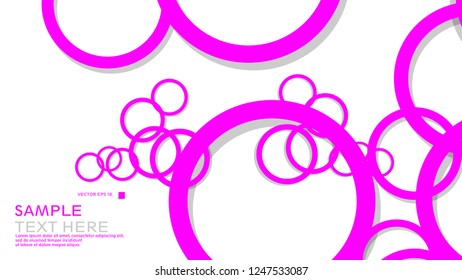 Simple Circles Background , with color pink and shadow . vector graphic design on eps 10