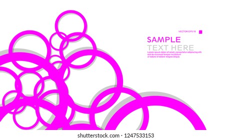 Simple Circles Background , with color pink and shadow . vector graphic design on eps 10