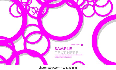 Simple Circles Background , with color pink and shadow . vector graphic design on eps 10
