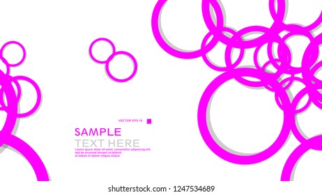 Simple Circles Background , with color pink and shadow . vector graphic design on eps 10
