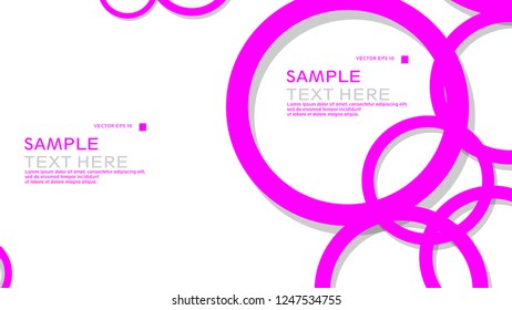 Simple Circles Background , with color pink and shadow . vector graphic design on eps 10
