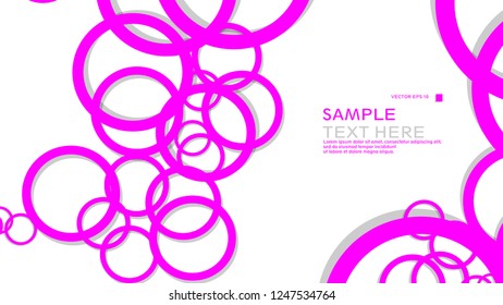 Simple Circles Background , with color pink and shadow . vector graphic design on eps 10