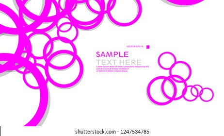 Simple Circles Background , with color pink and shadow . vector graphic design on eps 10