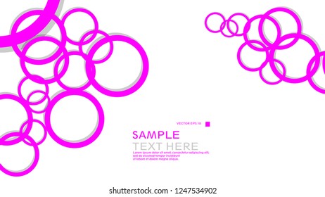 Simple Circles Background , with color pink and shadow . vector graphic design on eps 10