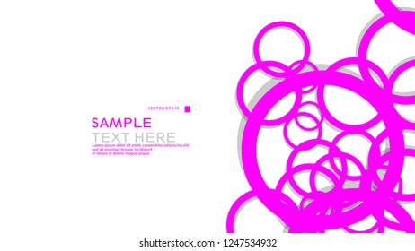 Simple Circles Background , with color pink and shadow . vector graphic design on eps 10