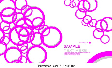 Simple Circles Background , with color pink and shadow . vector graphic design on eps 10