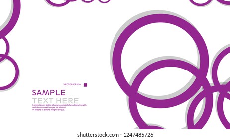 Simple Circles Background , with color purple and shadow . vector graphic design on eps 10
