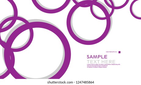 Simple Circles Background , with color purple and shadow . vector graphic design on eps 10