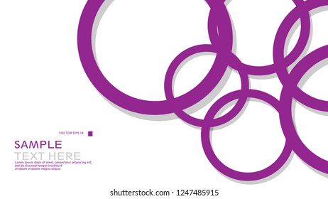 Simple Circles Background , with color purple and shadow . vector graphic design on eps 10