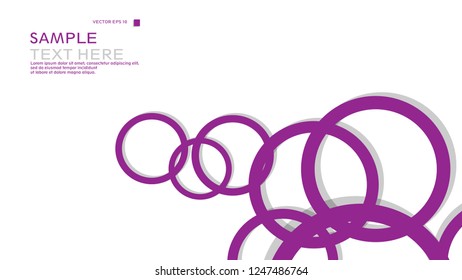 Simple Circles Background , with color purple and shadow . vector graphic design on eps 10