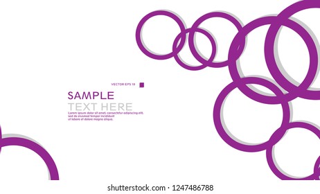 Simple Circles Background , with color purple and shadow . vector graphic design on eps 10