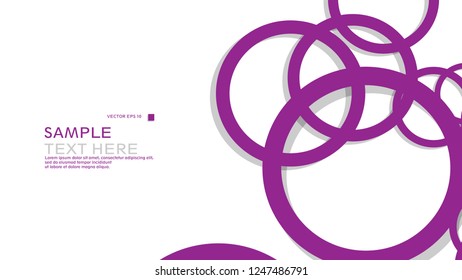 Simple Circles Background , with color purple and shadow . vector graphic design on eps 10