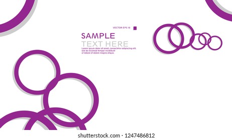 Simple Circles Background , with color purple and shadow . vector graphic design on eps 10