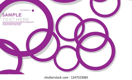 Simple Circles Background , with color purple and shadow . vector graphic design on eps 10