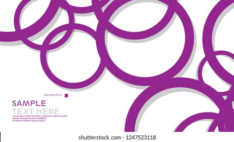 Simple Circles Background , with color purple and shadow . vector graphic design on eps 10