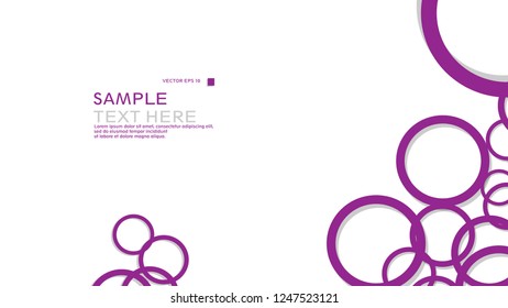 Simple Circles Background , with color purple and shadow . vector graphic design on eps 10