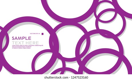 Simple Circles Background , with color purple and shadow . vector graphic design on eps 10
