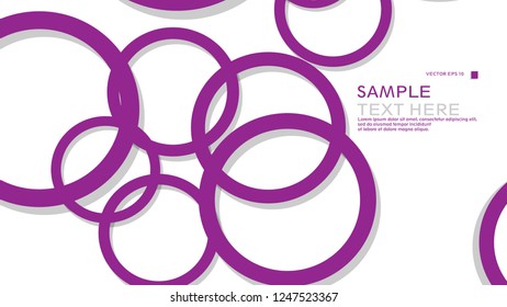 Simple Circles Background , with color purple and shadow . vector graphic design on eps 10