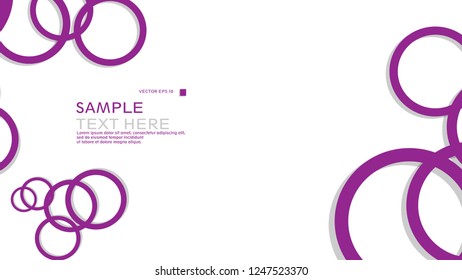 Simple Circles Background , with color purple and shadow . vector graphic design on eps 10