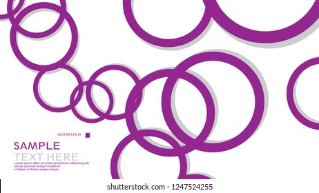 Simple Circles Background , with color purple and shadow . vector graphic design on eps 10