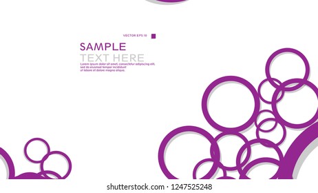 Simple Circles Background , with color purple and shadow . vector graphic design on eps 10
