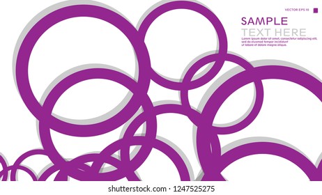 Simple Circles Background , with color purple and shadow . vector graphic design on eps 10