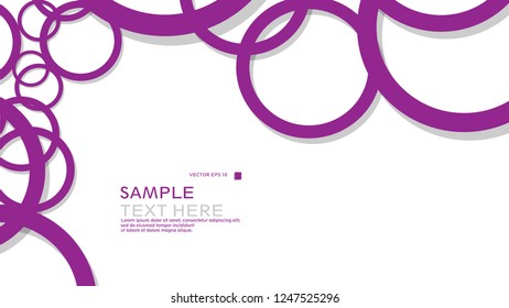 Simple Circles Background , with color purple and shadow . vector graphic design on eps 10