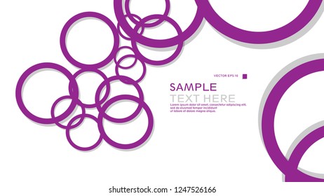 Simple Circles Background , with color purple and shadow . vector graphic design on eps 10