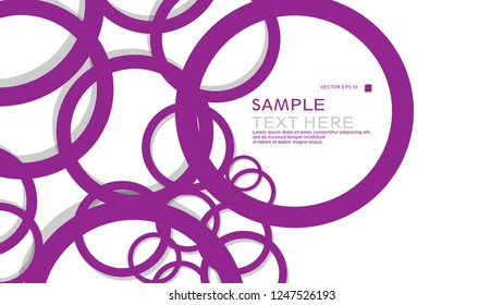 Simple Circles Background , with color purple and shadow . vector graphic design on eps 10