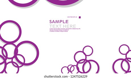 Simple Circles Background , with color purple and shadow . vector graphic design on eps 10