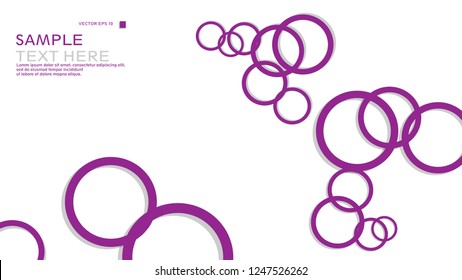 Simple Circles Background , with color purple and shadow . vector graphic design on eps 10