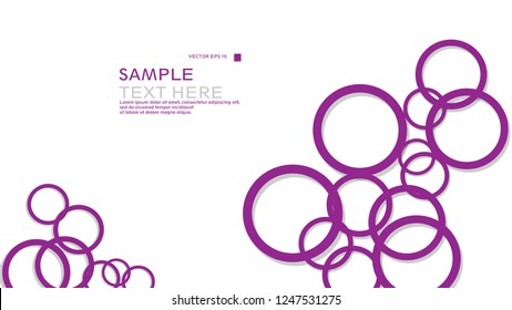Simple Circles Background , with color purple and shadow . vector graphic design on eps 10