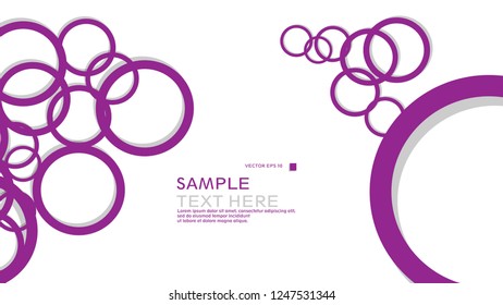 Simple Circles Background , with color purple and shadow . vector graphic design on eps 10