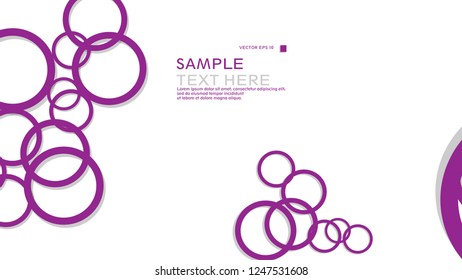 Simple Circles Background , with color purple and shadow . vector graphic design on eps 10