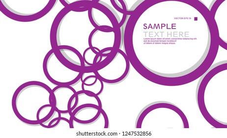 Simple Circles Background , with color purple and shadow . vector graphic design on eps 10