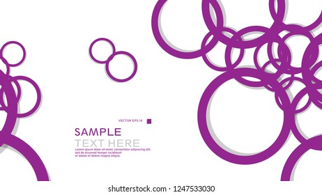 Simple Circles Background , with color purple and shadow . vector graphic design on eps 10