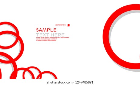 Simple Circles Background , with color red and shadow . vector graphic design on eps 10