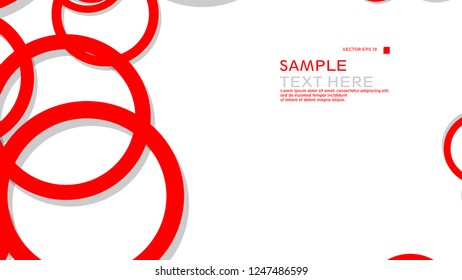 Simple Circles Background , with color red and shadow . vector graphic design on eps 10
