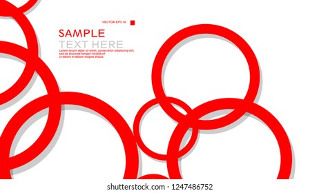 Simple Circles Background , with color red and shadow . vector graphic design on eps 10