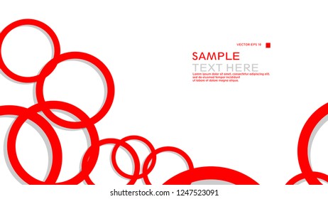 Simple Circles Background , with color red and shadow . vector graphic design on eps 10
