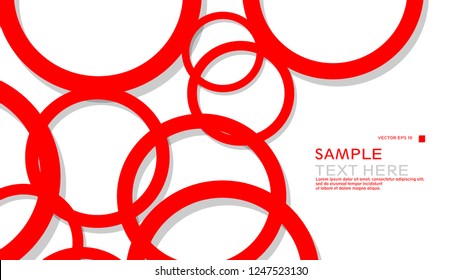 Simple Circles Background , with color red and shadow . vector graphic design on eps 10