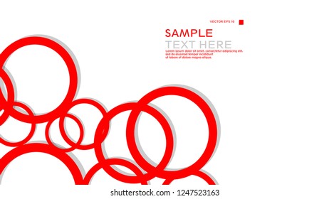 Simple Circles Background , with color red and shadow . vector graphic design on eps 10