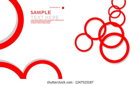 Simple Circles Background , with color red and shadow . vector graphic design on eps 10