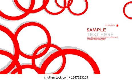 Simple Circles Background , with color red and shadow . vector graphic design on eps 10