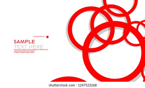 Simple Circles Background , with color red and shadow . vector graphic design on eps 10