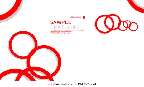Simple Circles Background , with color red and shadow . vector graphic design on eps 10