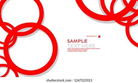 Simple Circles Background , with color red and shadow . vector graphic design on eps 10