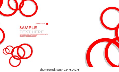 Simple Circles Background , with color red and shadow . vector graphic design on eps 10