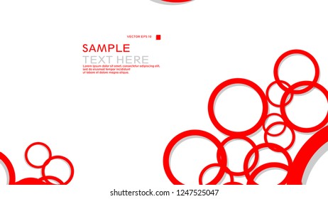 Simple Circles Background , with color red and shadow . vector graphic design on eps 10